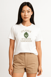 Funny Vegan Premium Tshirt - It's Kale O'clock (Light Colors) - Vegan America