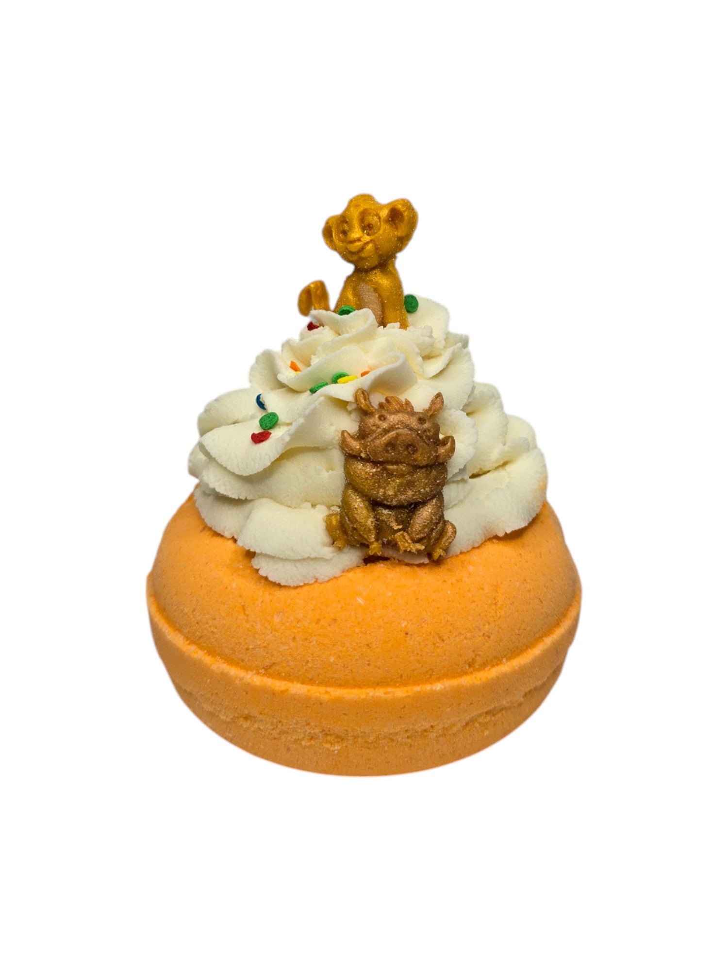 King Lion Bath Bomb Donut shown with bubble frosting and a king lion on top