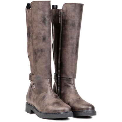 Leaf Knee High Boots - Vegan America
