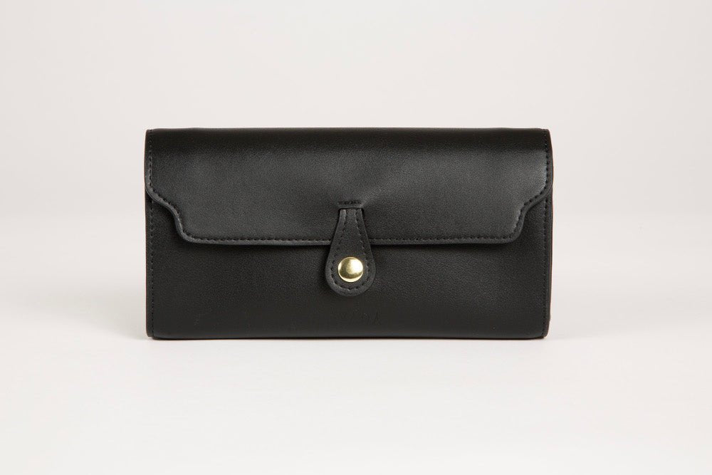 Lavāda Signature Crossbody Wallet Clutch in Black - Vegan America