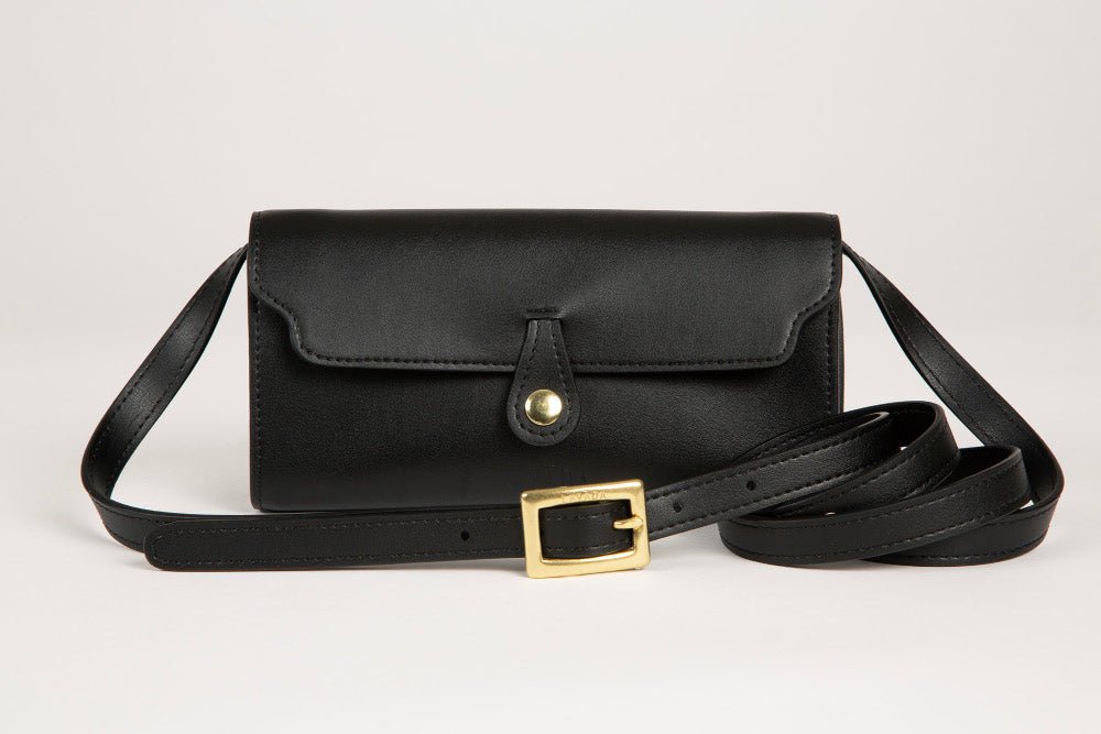 Lavāda Signature Crossbody Wallet Clutch in Black - Vegan America