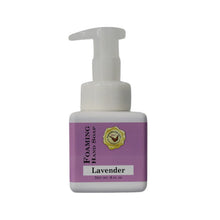 Lavender Foaming Hand Soap shown in a white bottle with a lavender label