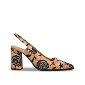 Women's Cork Vegan Heeled Sandals Lilou Brown - Vegan America