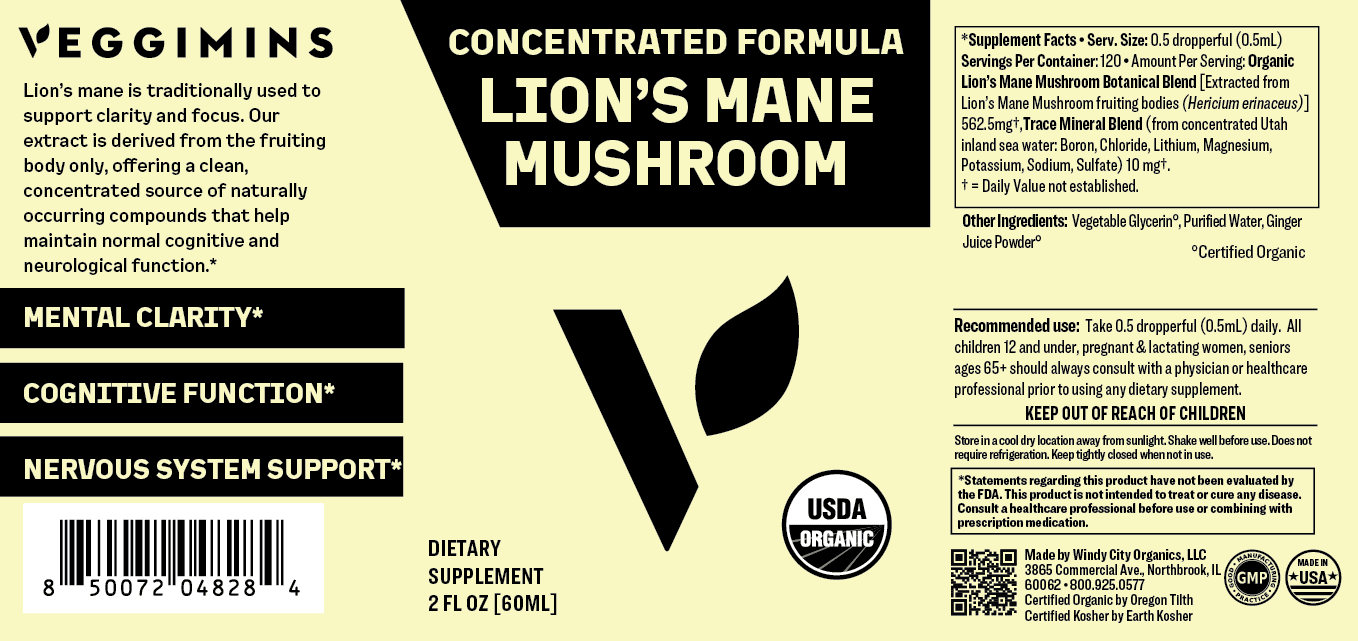 Organic Lion's Mane Mushroom, 2oz - Vegan America