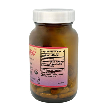 Lion's Mane Organic Mushroom Capsules | 60 Capsules - Vegan America