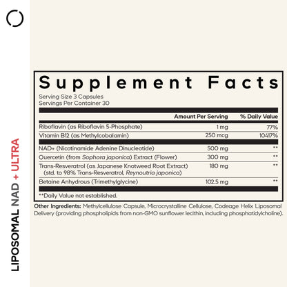 Liposomal NAD+ Ultra Capsules - Vegan America