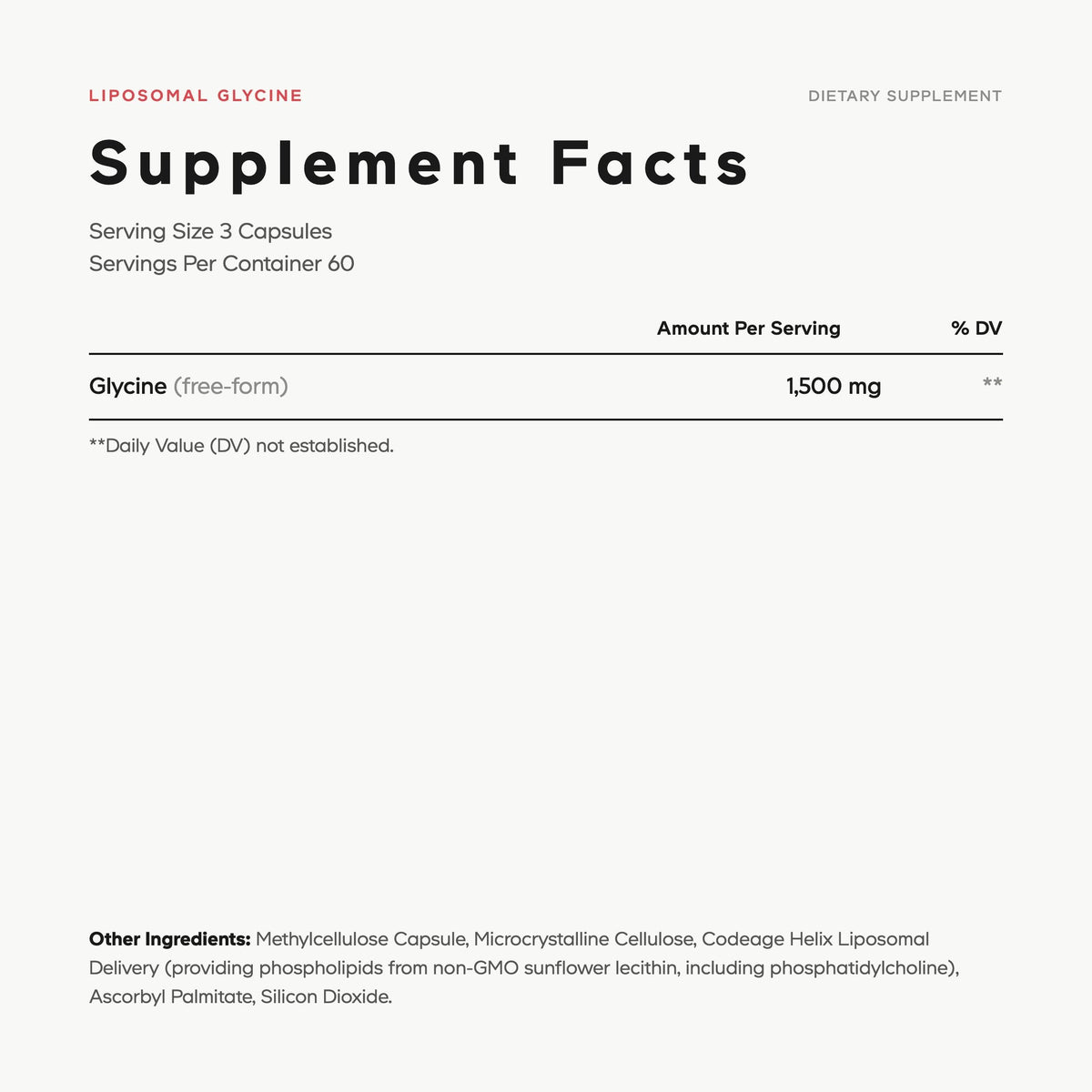 Liposomal Glycine - Vegan America