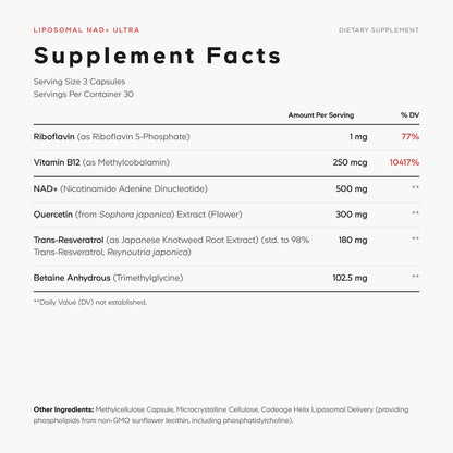 Liposomal NAD+ Ultra Capsules