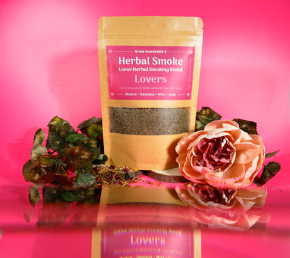 LOVERS | Loose herbal smoking blend with wildcrafted and organic mullein, damiana, mint, and sage designed for lovers, aphrodisiac, and uplifting
