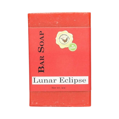 Lunar Eclipse Bar SOap shown with a red label