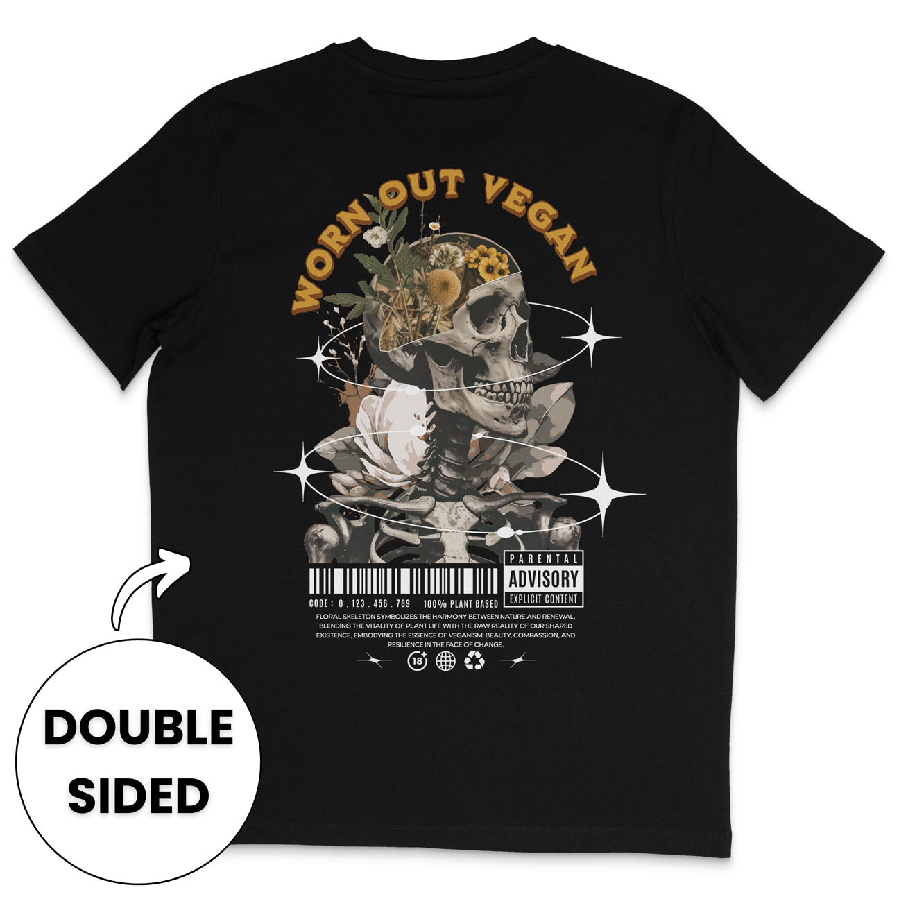 Floral Skeleton Streetwear T-Shirt