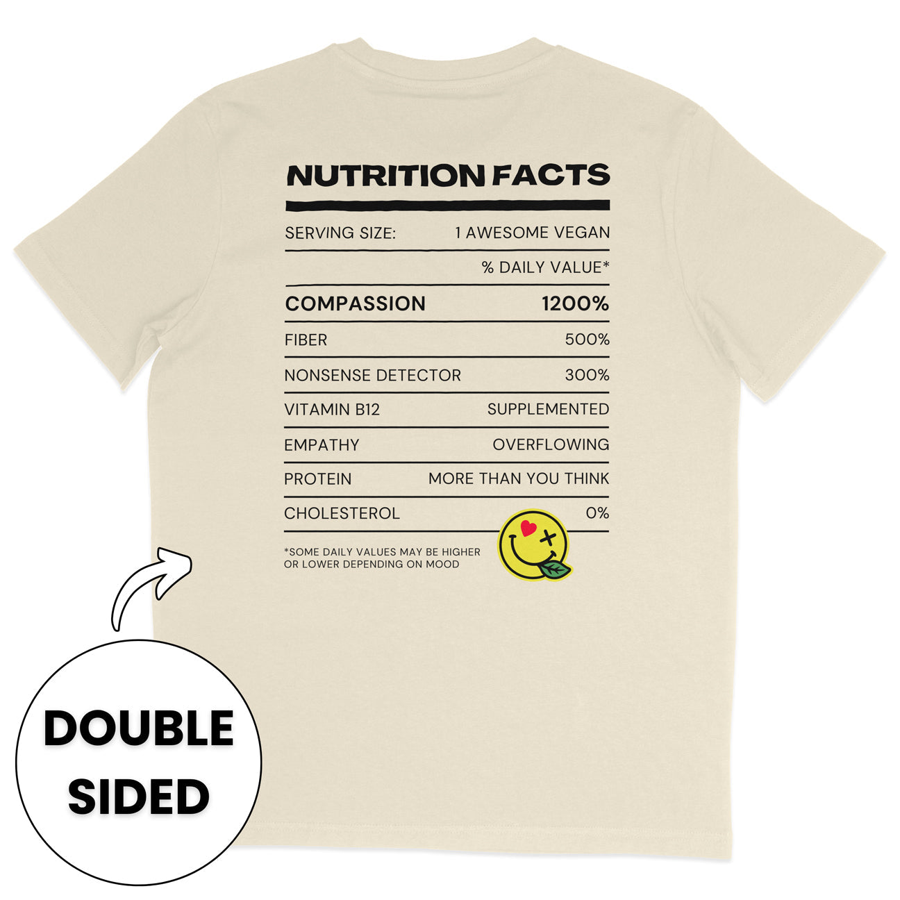 Vegan Nutrition Facts Streetwear T-Shirt