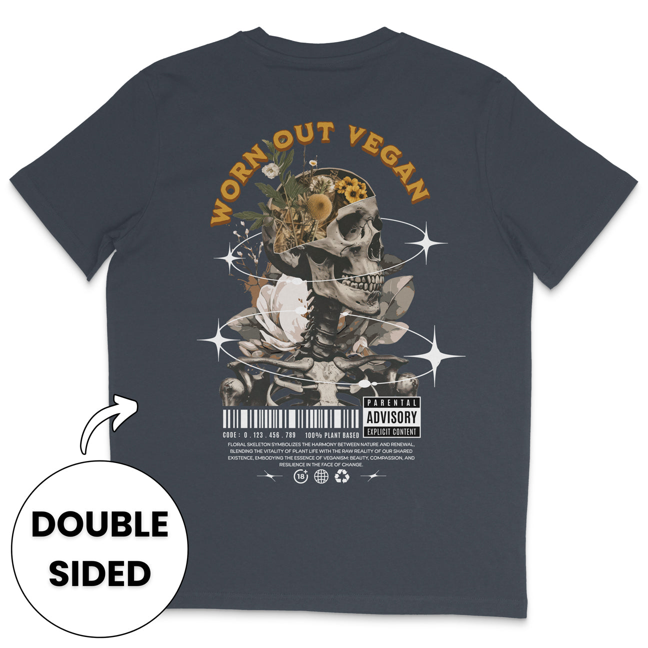 Floral Skeleton Streetwear T-Shirt