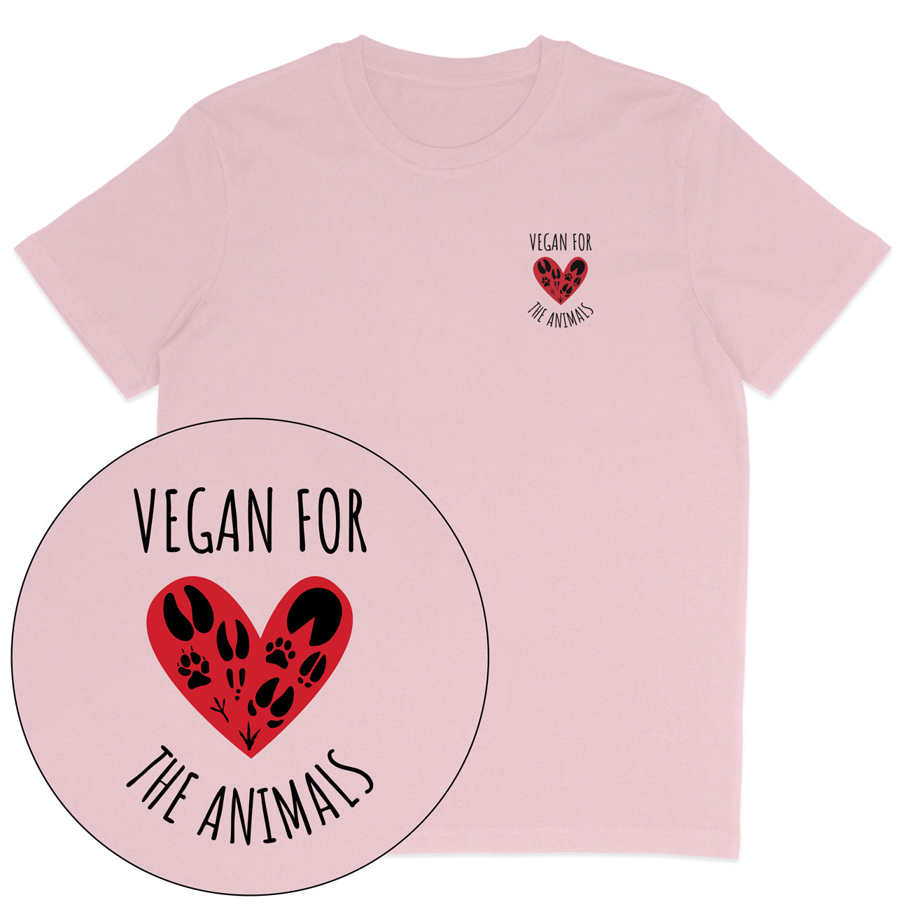Vegan For The Animals Heart T-Shirt