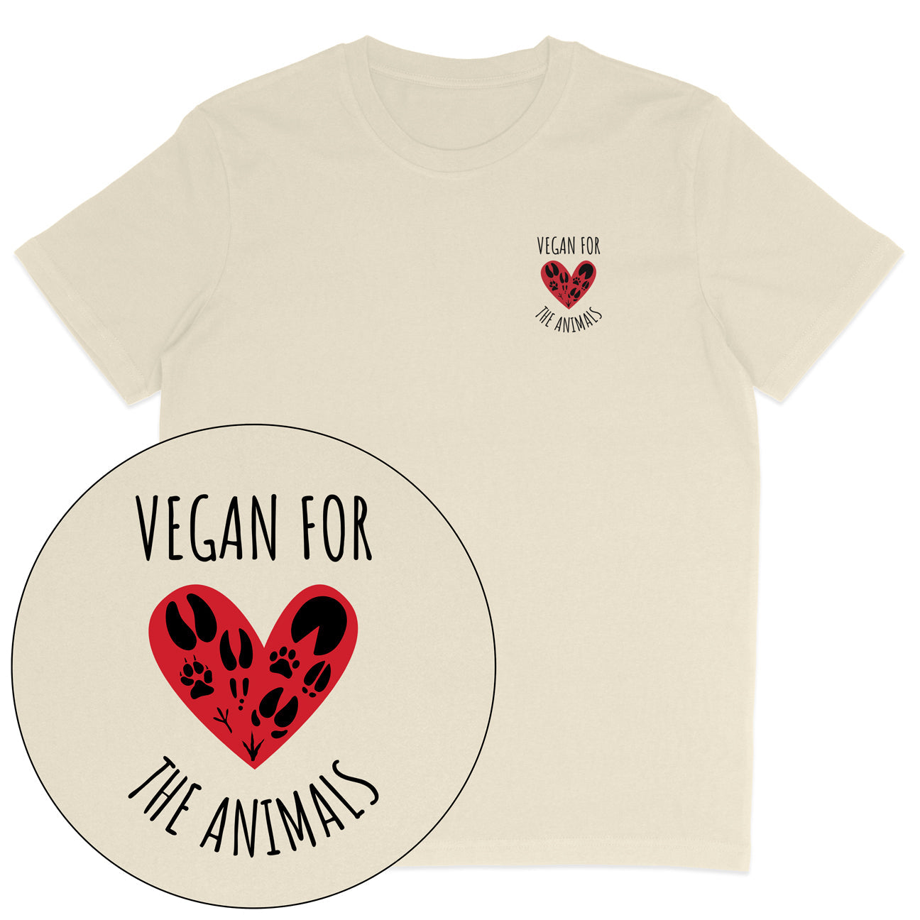 Vegan For The Animals Heart T-Shirt