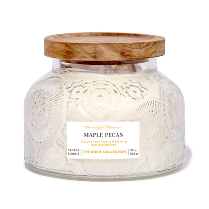 Maple Pecan Natural Candle 33oz Rosie Collection Luxury Three Wick