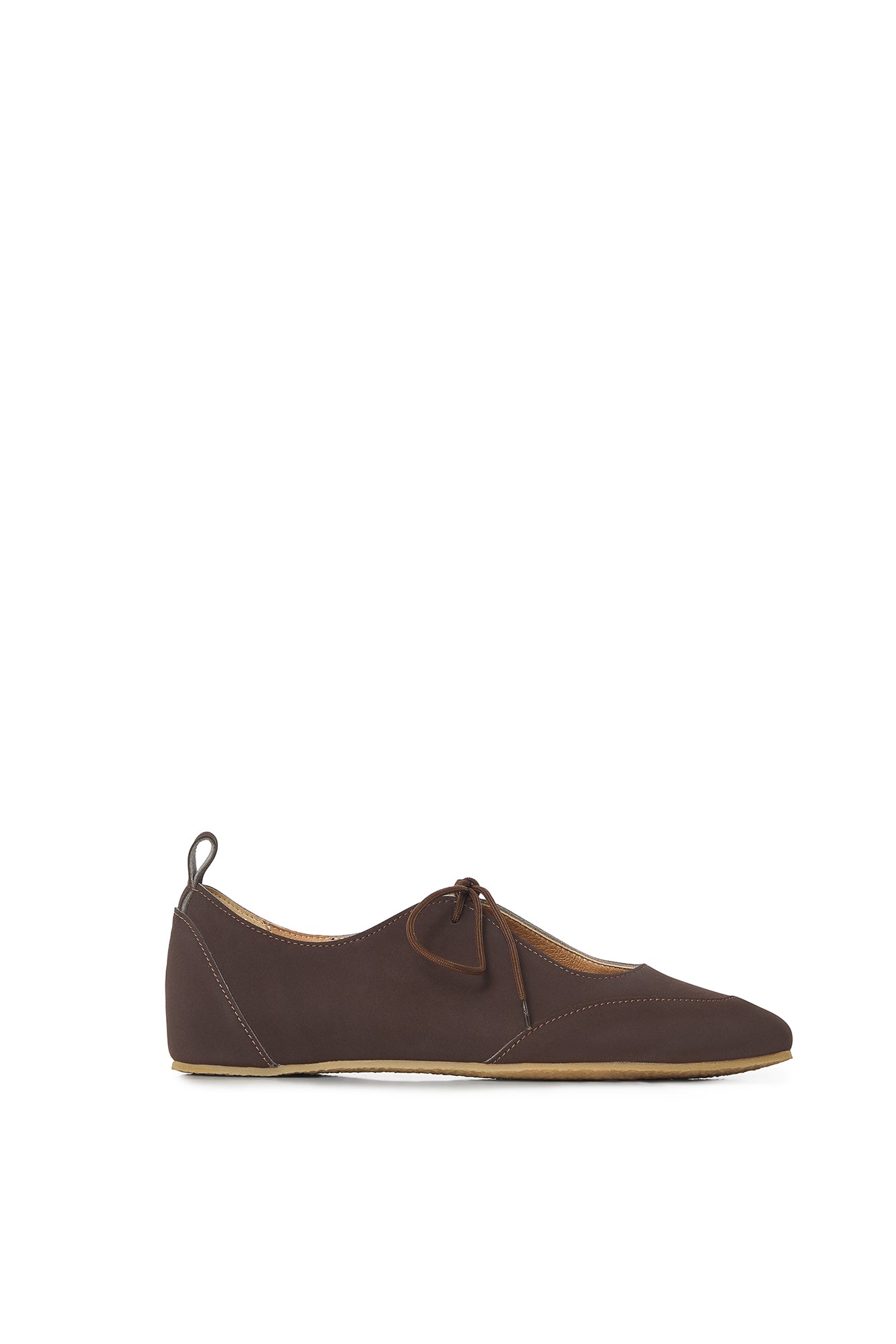 LOUISE – vegan ballerina flats made from plant-based leather in dark chocolate brown