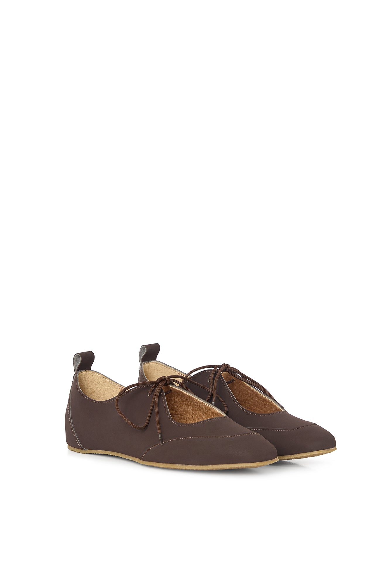 LOUISE – vegan ballerina flats made from plant-based leather in dark chocolate brown