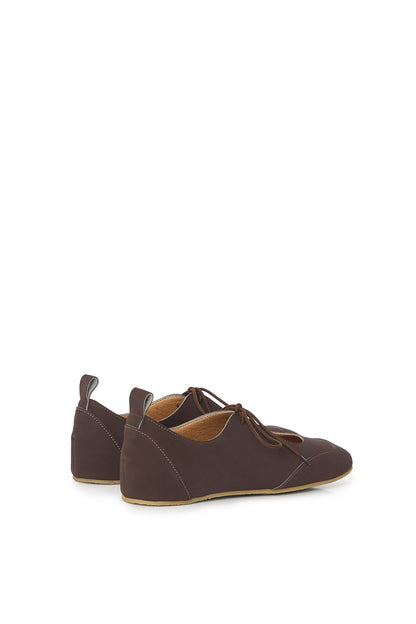 LOUISE – vegan ballerina flats made from plant-based leather in dark chocolate brown