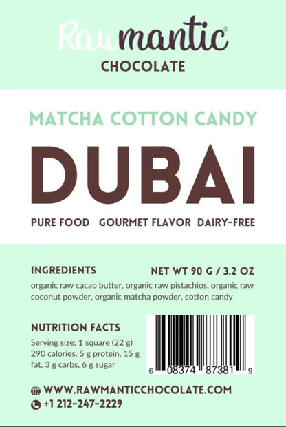 Matcha Cotton Candy Angel Hair Dubai Chocolate bar.90g
