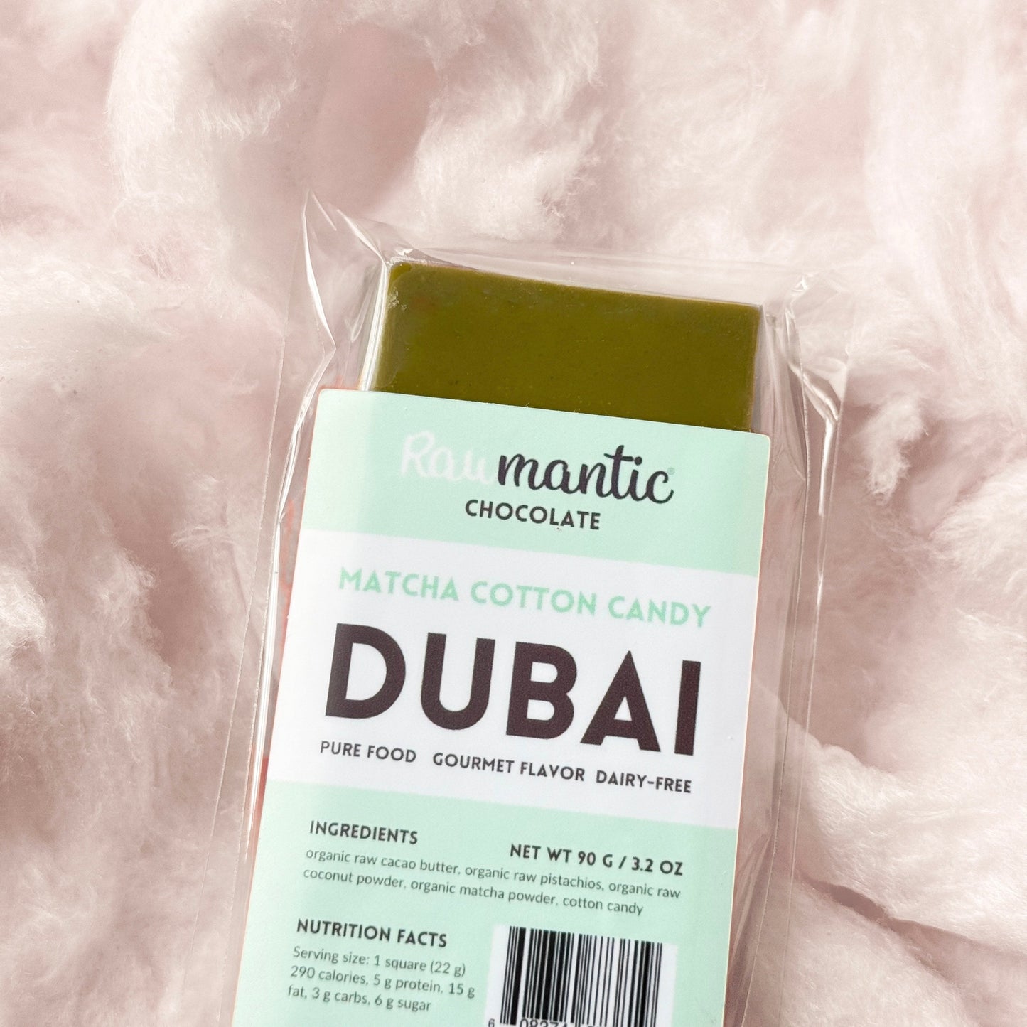 Matcha Cotton Candy Angel Hair Dubai Chocolate bar.90g