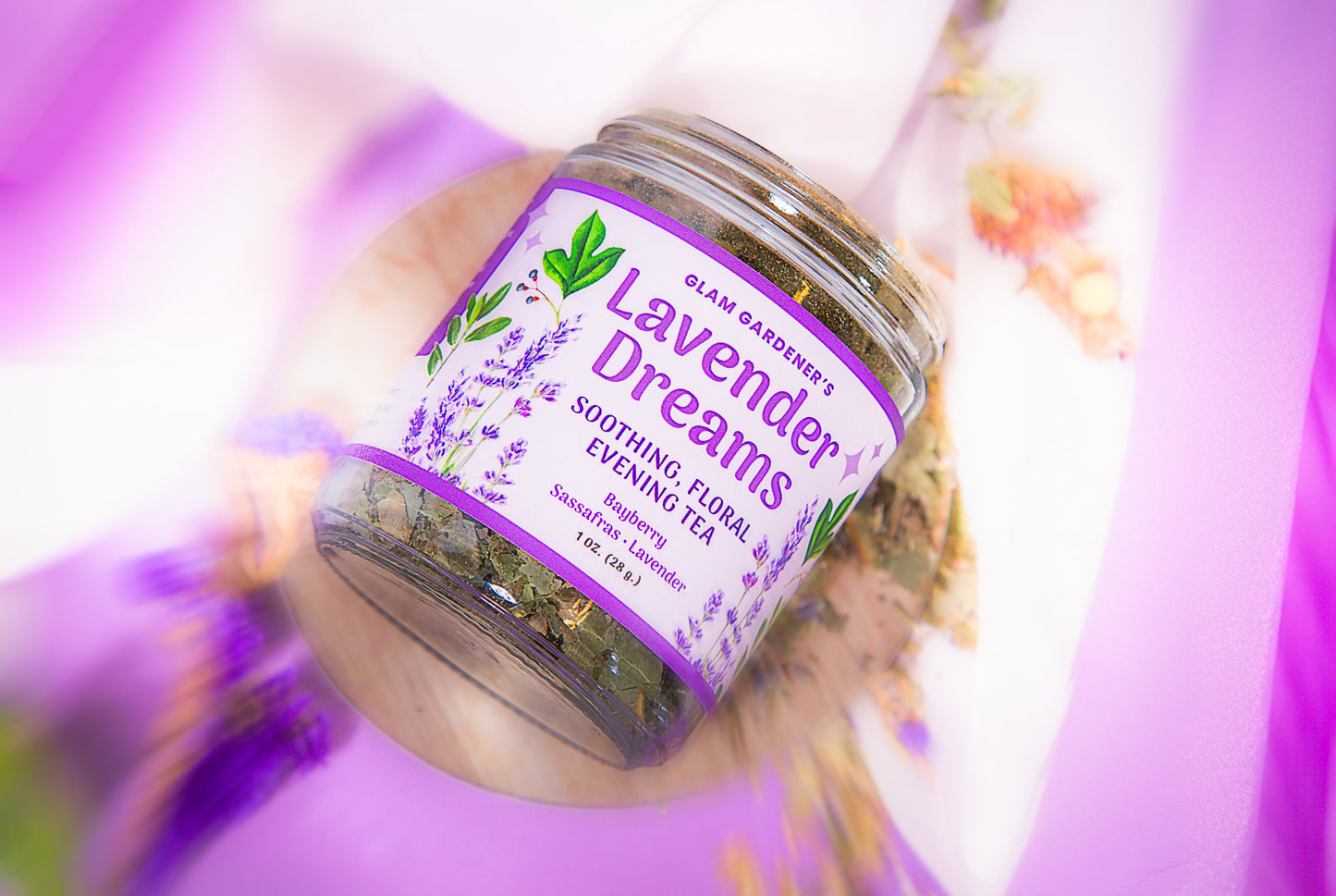 LAVENDER DREAMS | Soothing, floral evening looseleaf tea with Wildcrafted Sassafras, Bayberry & Organic Lavender