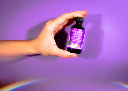 VEGAN Elderberry sizZurp | TRAVEL MINI | with local honey, wild plants, wildcrafted elderberries, and organic ingredients
