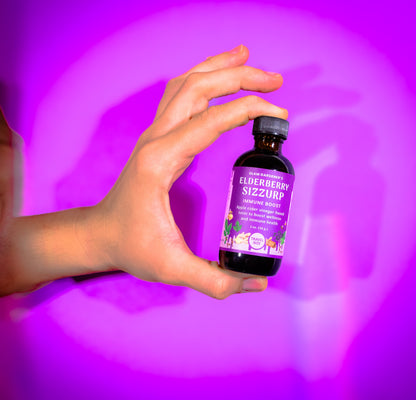 VEGAN Elderberry sizZurp | TRAVEL MINI | with local honey, wild plants, wildcrafted elderberries, and organic ingredients