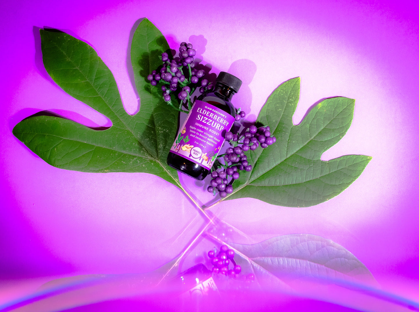 VEGAN Elderberry sizZurp | TRAVEL MINI | with local honey, wild plants, wildcrafted elderberries, and organic ingredients