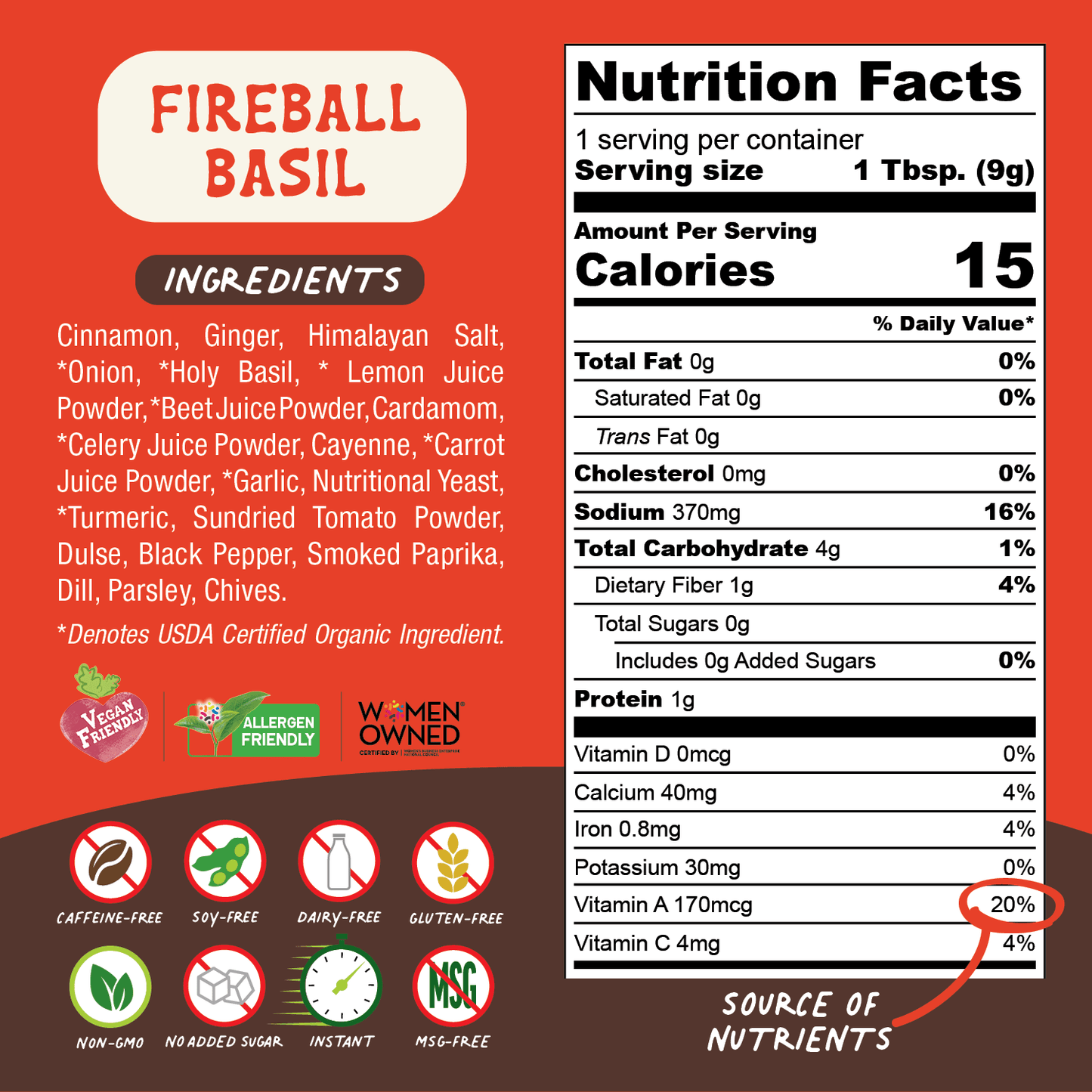Fireball Basil Superfood Broth Powder - Vegan America