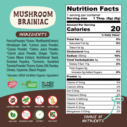 Mushroom Brainiac Superfood Broth Powder - Vegan America