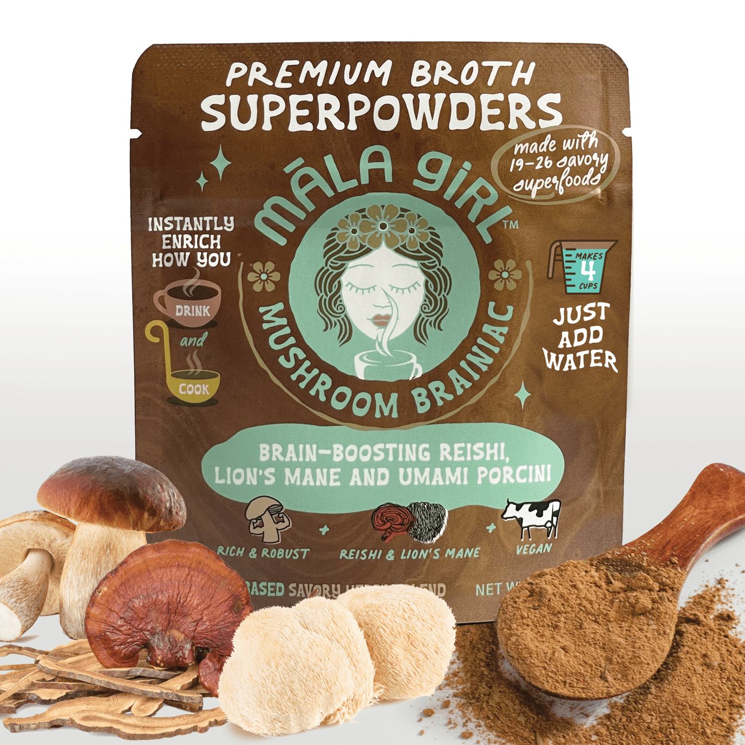 Mushroom Brainiac Superfood Broth Powder - Vegan America