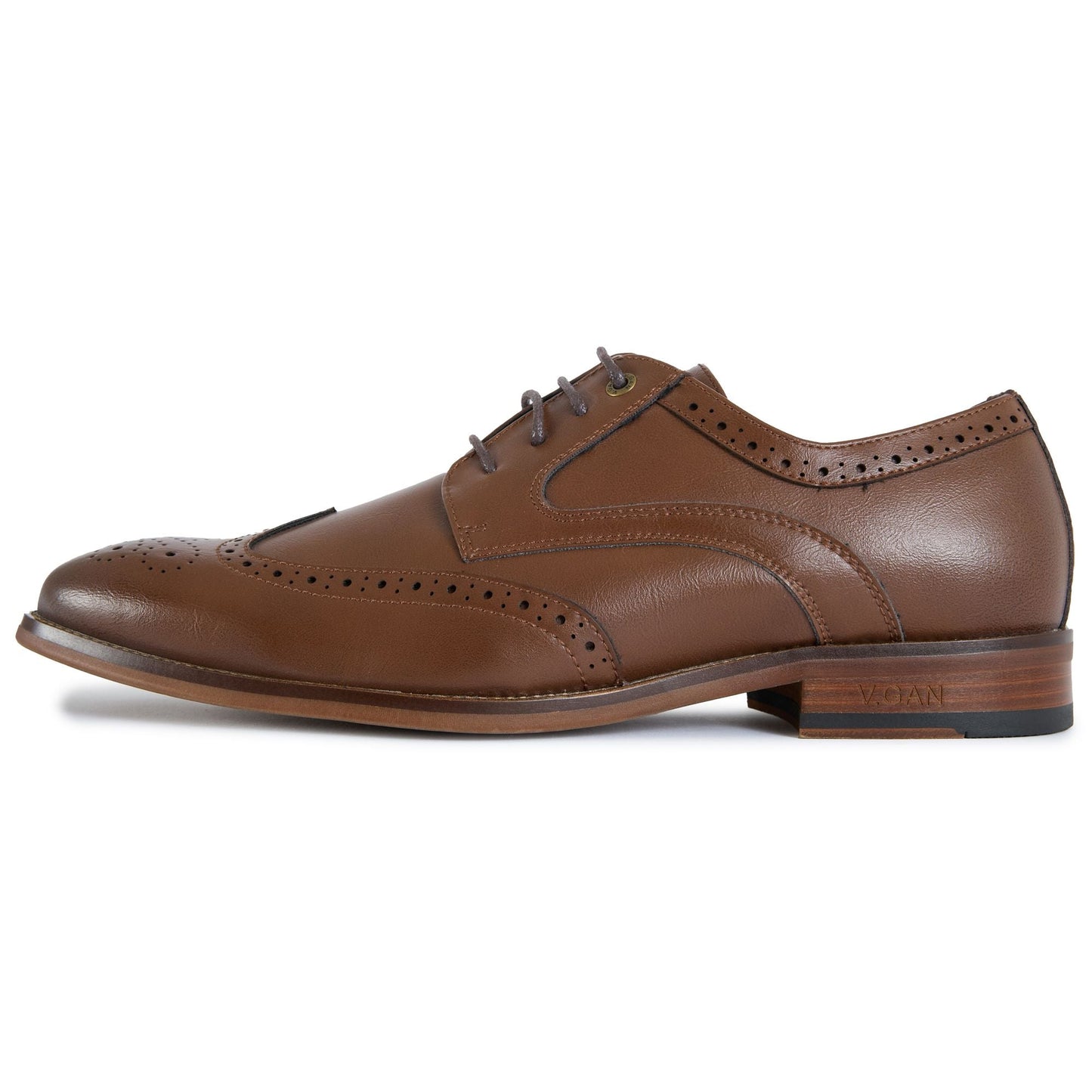 Mocha Brogue Shoes - Vegan America