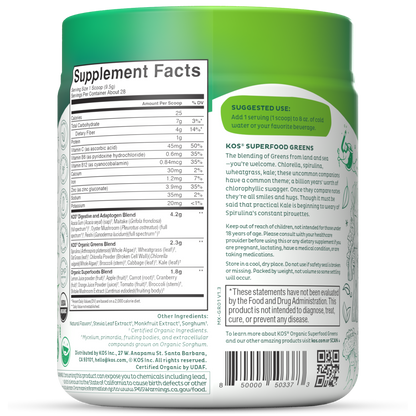 KOS Organic Superfood Greens - Apple Flavor