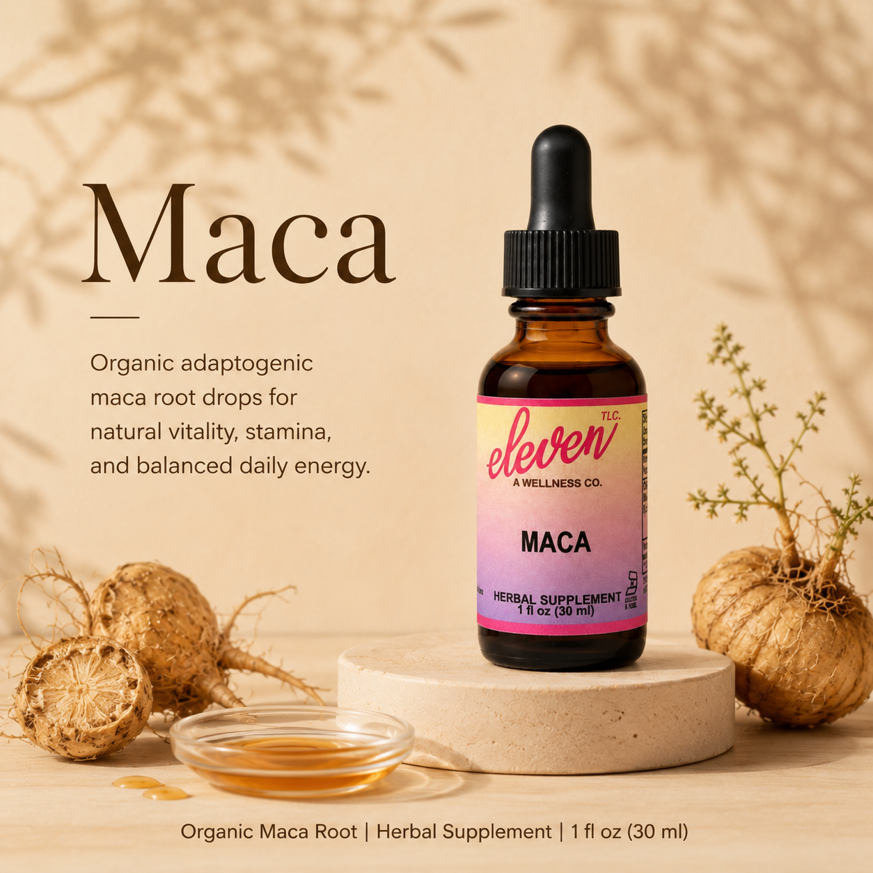 Organic Maca Root Tincture | Energy & Vitality | 1 oz