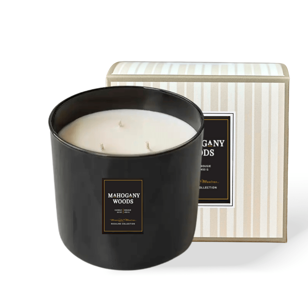 Mahogany Woods Natural 3 - Wick Candle - Vegan America