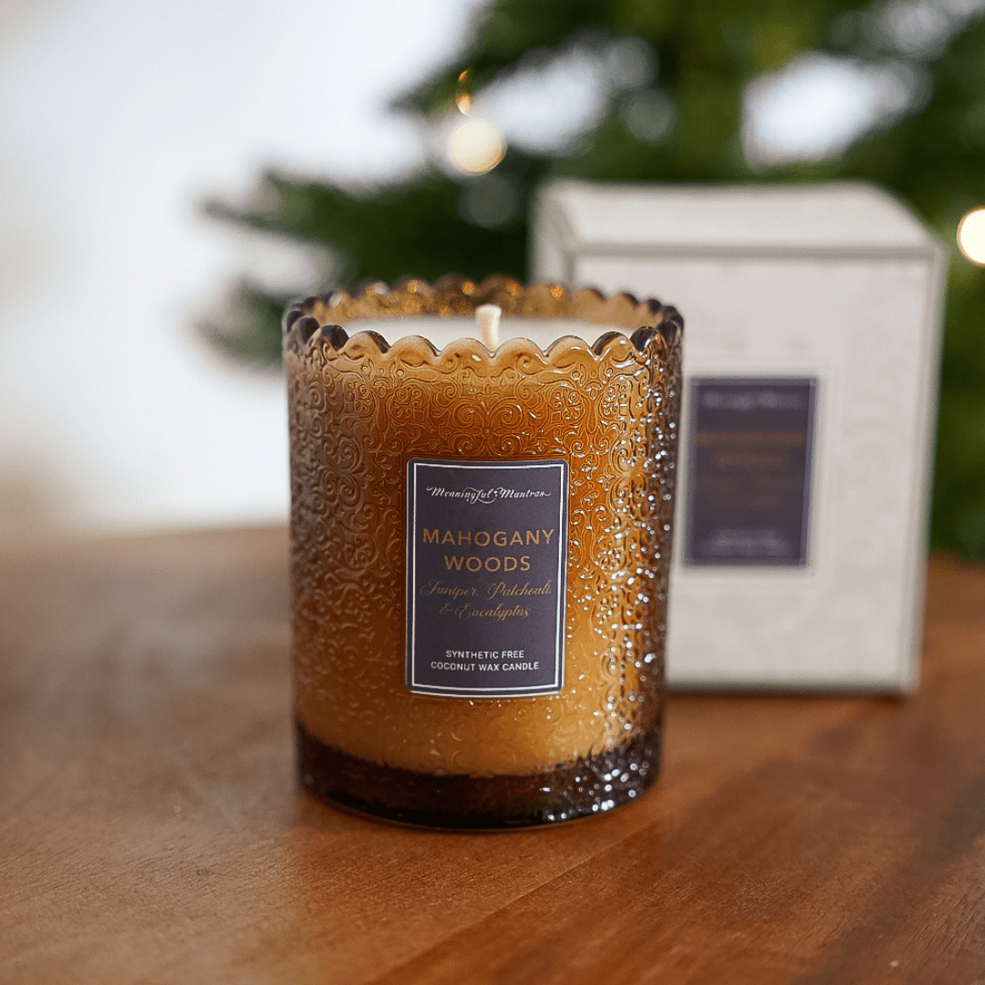 Mahogany Woods Natural Candle 8oz Kaia Collection - Vegan America