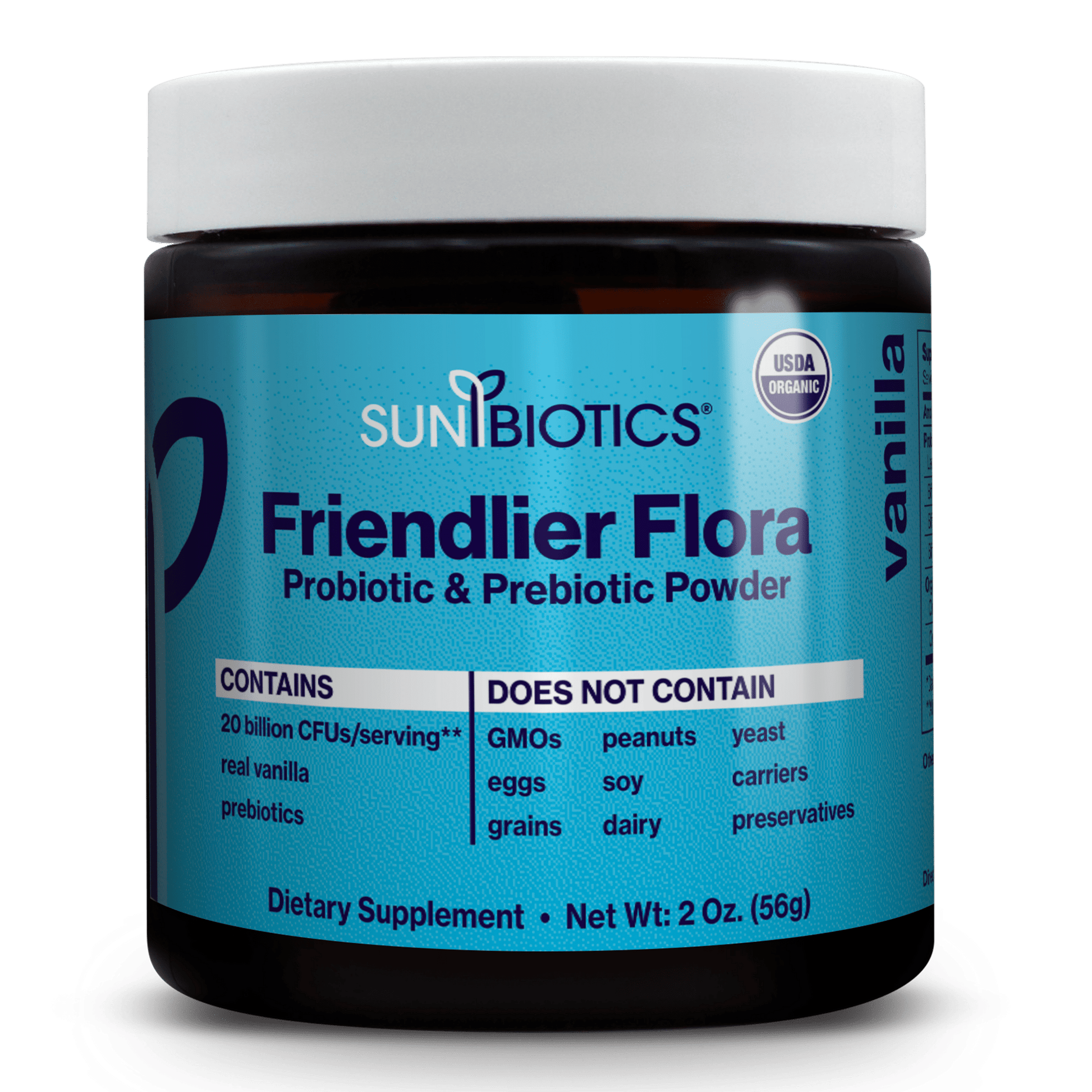FRIENDLIER FLORA - PROBIOTIC & PREBIOTIC POWDER - Vanilla - Vegan America