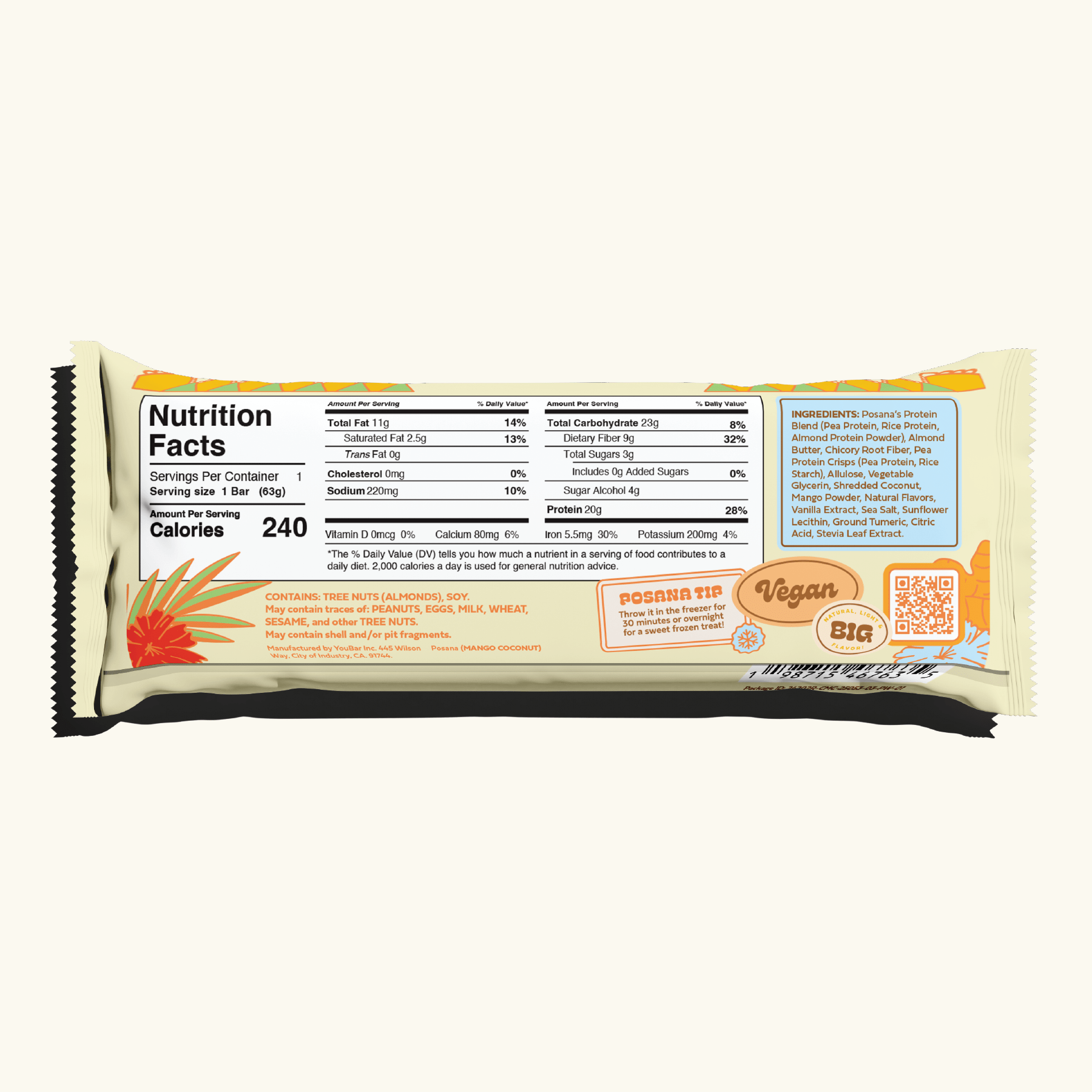 Posana Mango Coconut Turmeric (12 - pack) - Vegan America