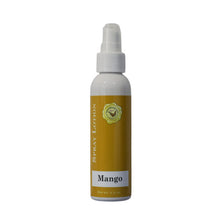 Mango Spray Lotion shown in a white bottle with an orange label