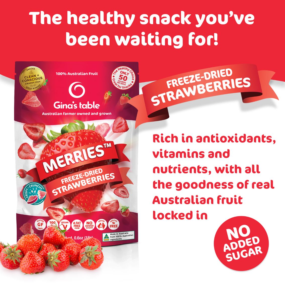Freeze Dried Strawberries - Vegan America