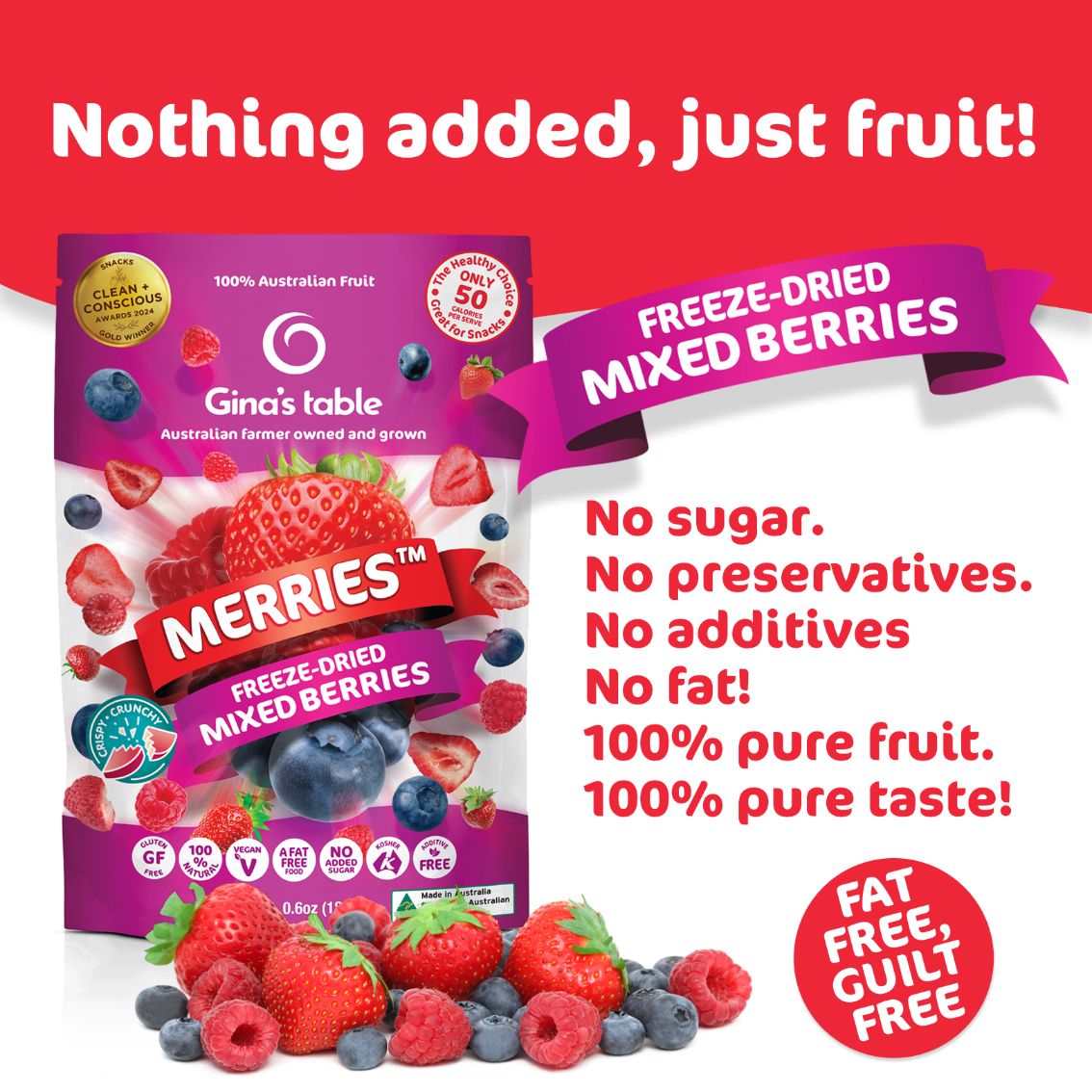 Freeze Dried Mixed Berries - Vegan America