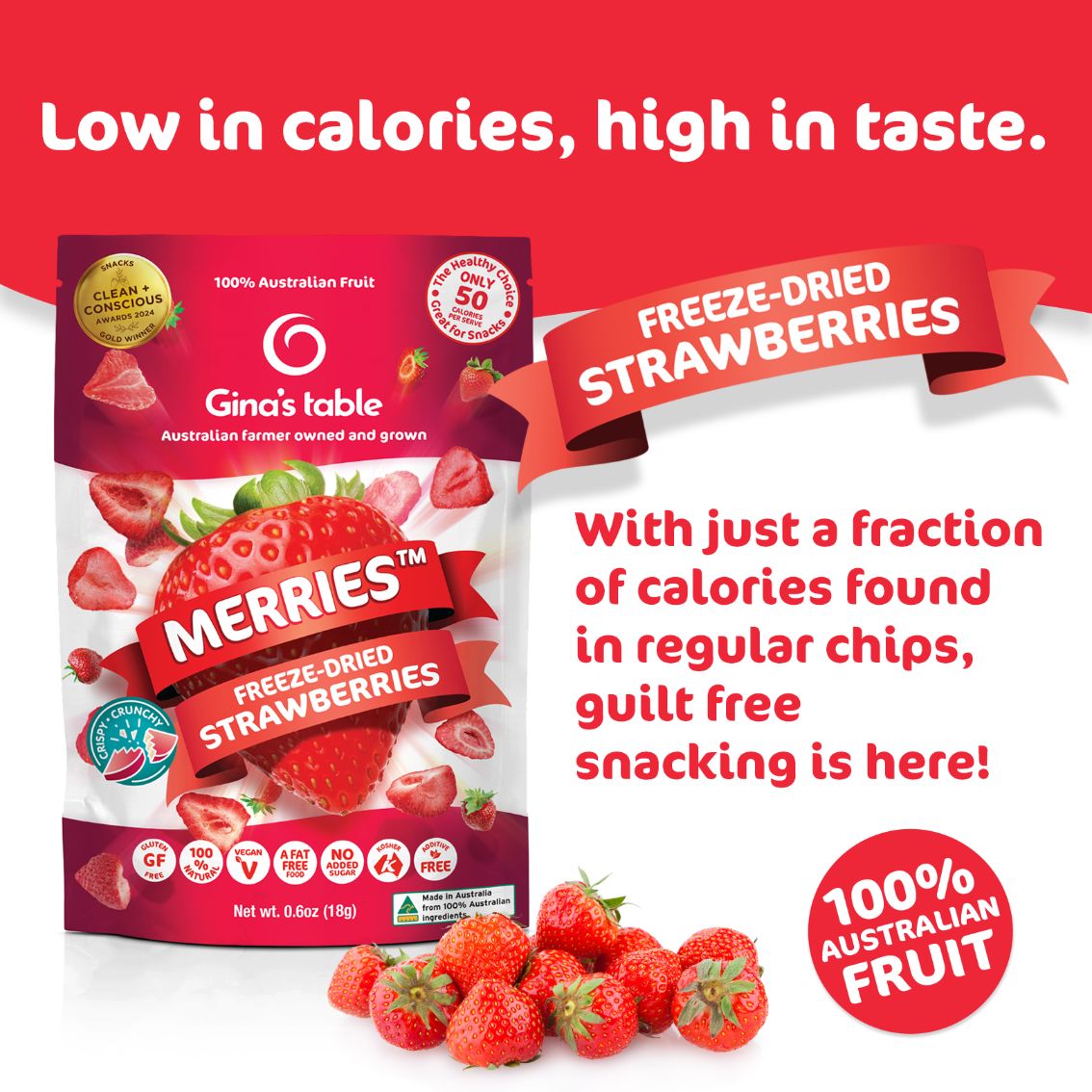 Freeze Dried Strawberries - Vegan America