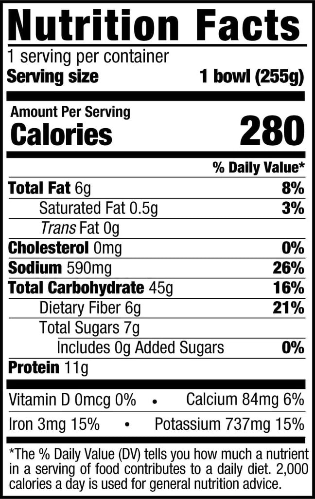 Minestrone Pasta Bowl nutrition facts