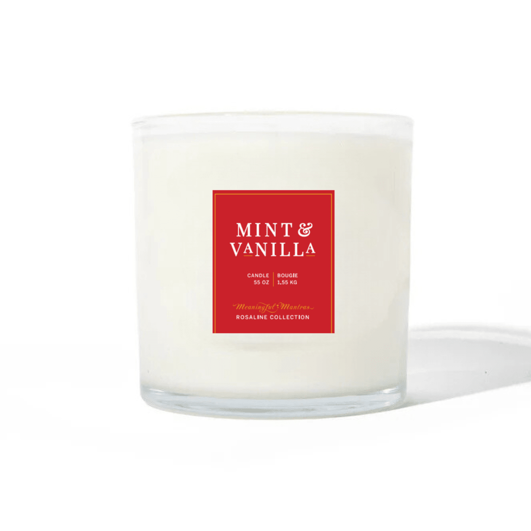 Mint & Vanilla Natural Candle 55oz Rosaline Collection - Vegan America