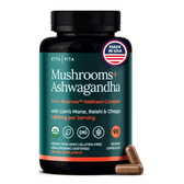 USDA Organic Lions Mane Supplement Capsule, 11-in1 Mushroom Complex 90ct - Vegan America