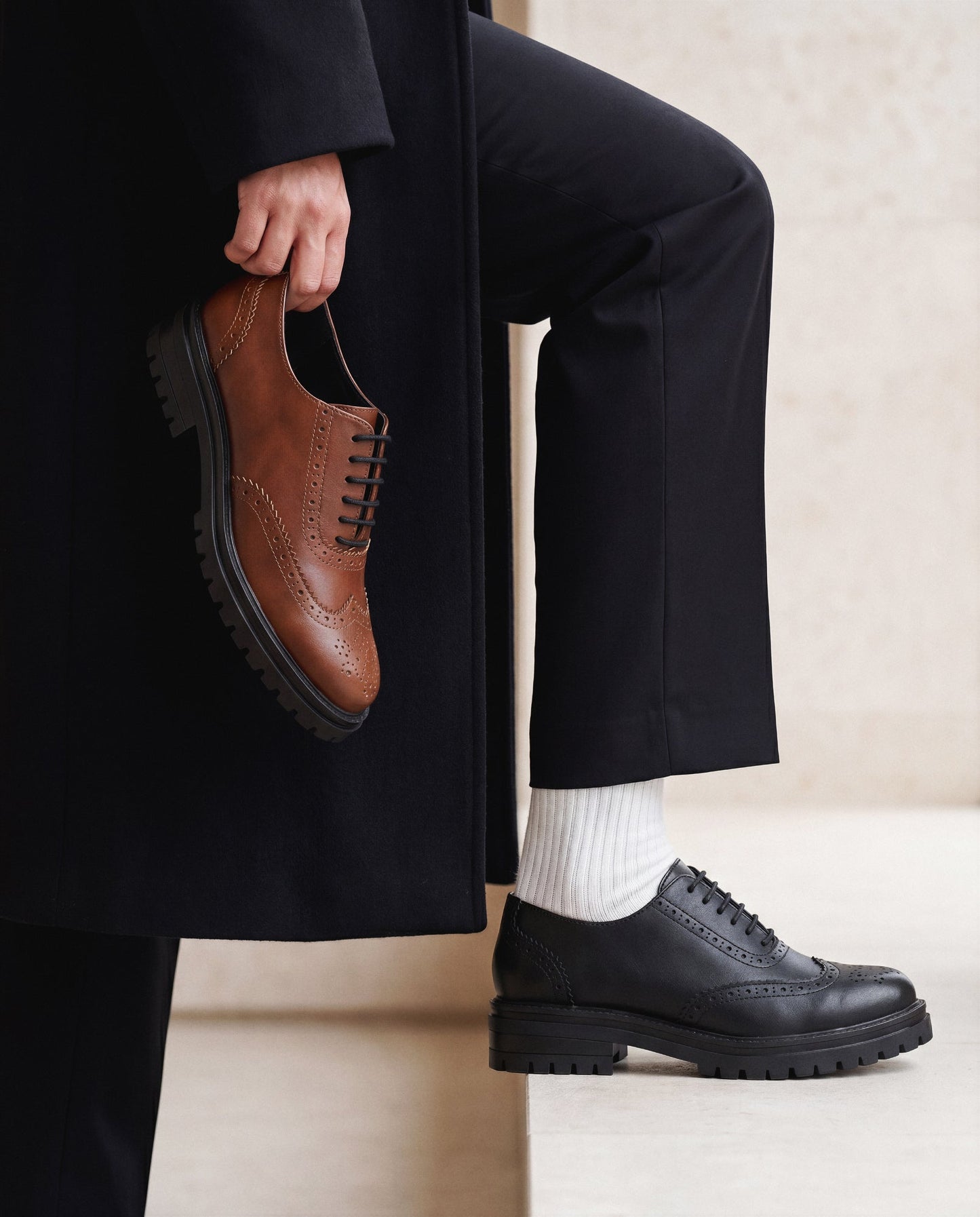 Women's Vegan Brogue Derby Shoes Grace Brown
