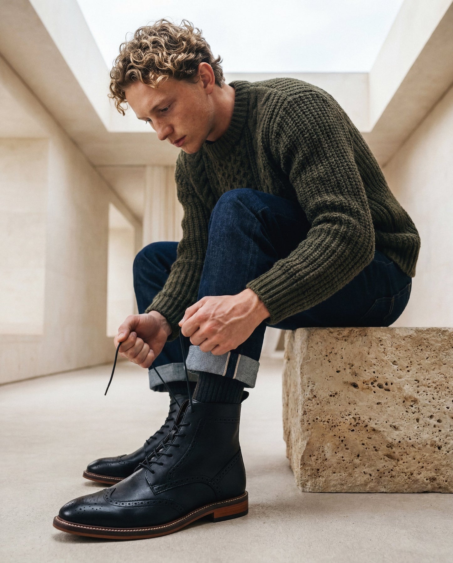 Men's Vegan Lace-Up Boots Chase Black