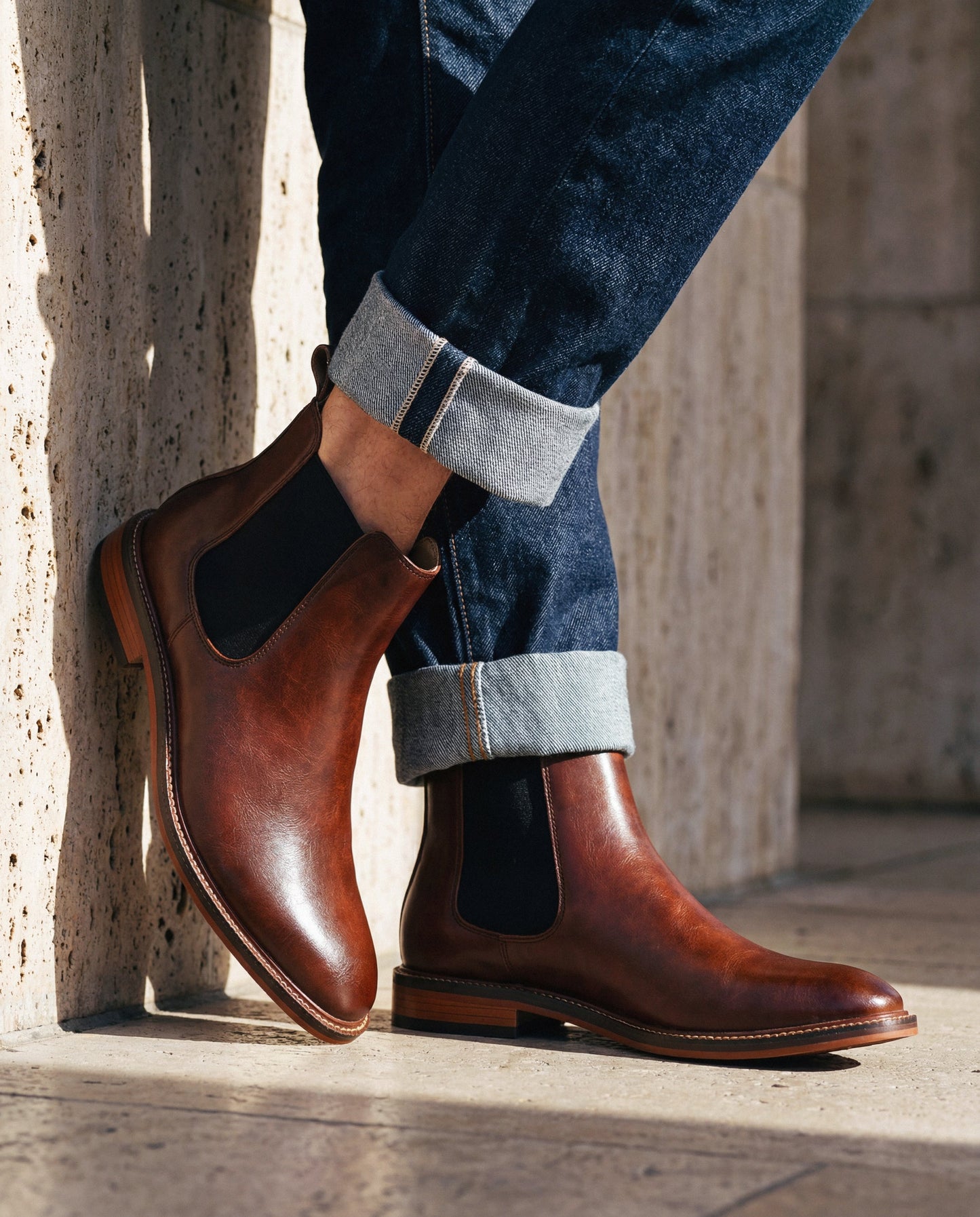 Men's Vegan Chelsea Boots Duncan Brown