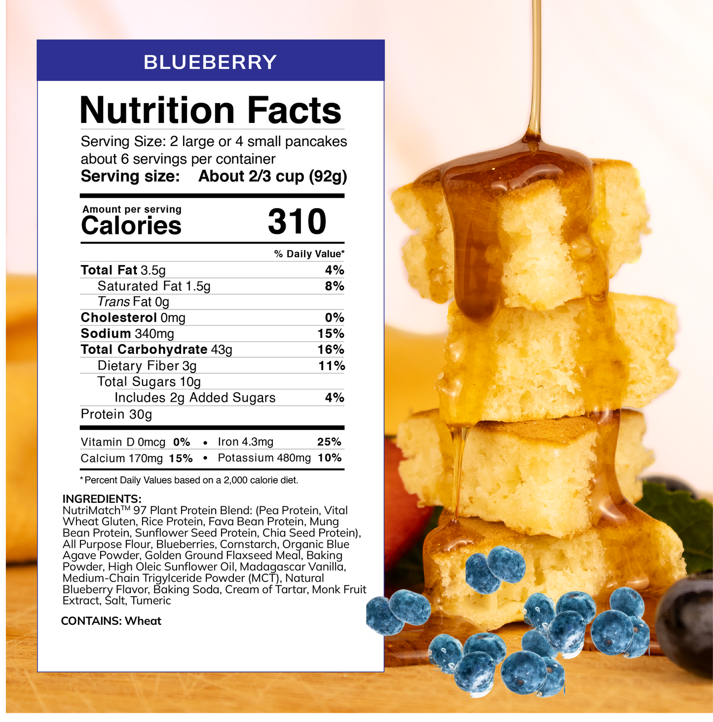 LiveComplete Pancake & Waffle Mix - Performance Blend - Blueberry